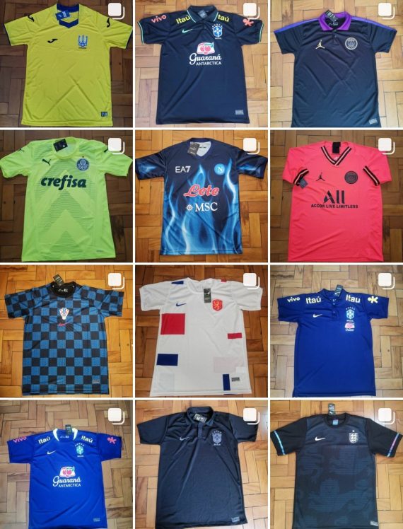 Kit c/5 Camisas de times nacionais 1 linha no atacado