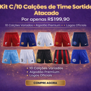 Kit C/10 Calções De Time No Atacado